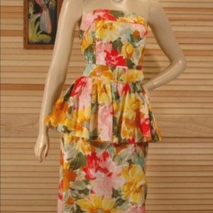 Vintage 80s peplum dress, excellent condition